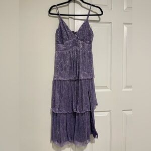 Elegant Purple High-Low Women's Dress